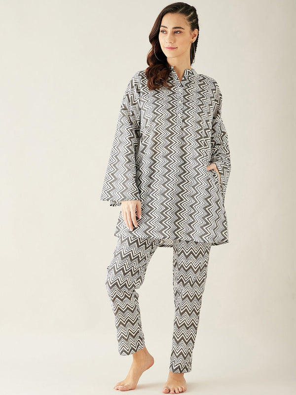 Women Printed Pure Cotton Night suit