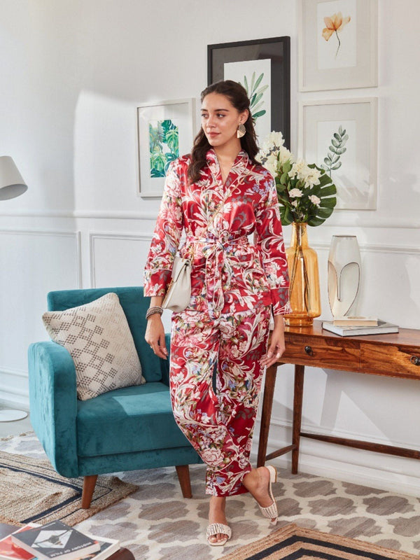 Kiss of Flower co-ord Set Multi-Color