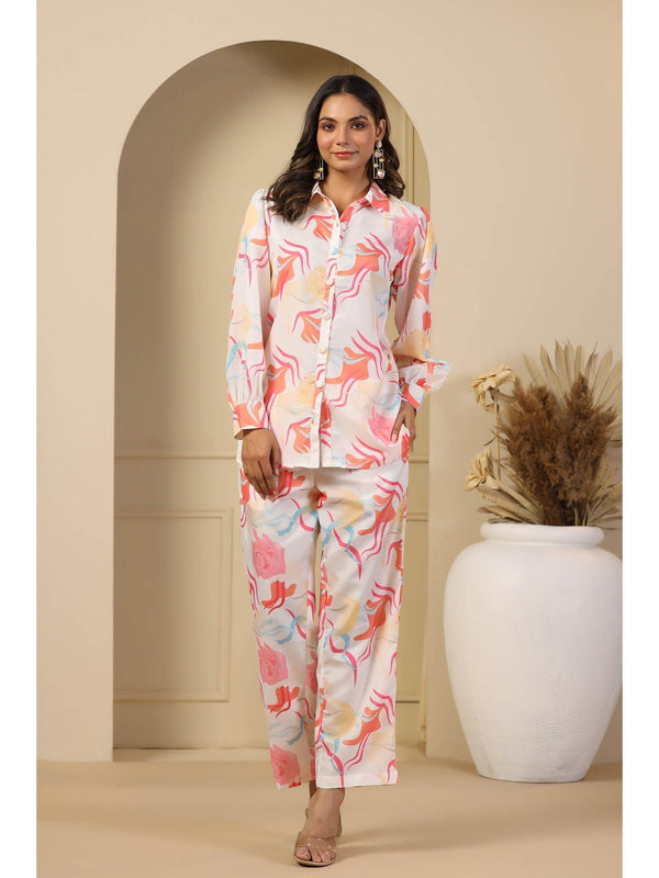 Women Gloria Multi Color Shirt and Pyjama Co-ord (Set of 2)
