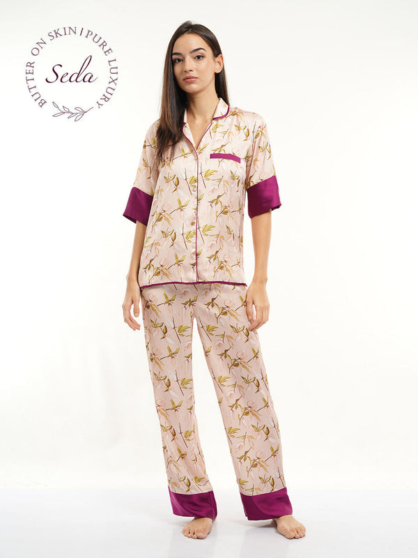 Womens Printed Polyester Ladies Pyjama (Set of 2)