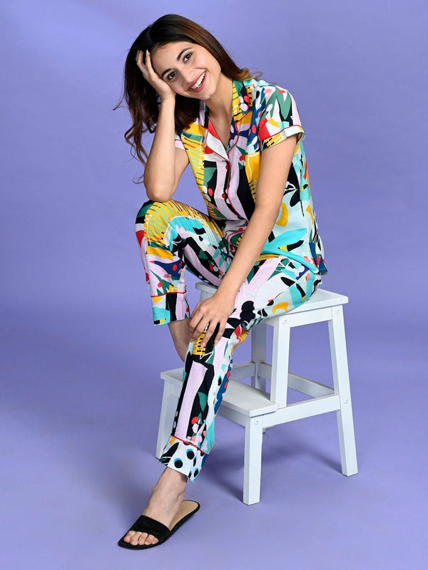 Women Rayon Black Shirt - Pyjama