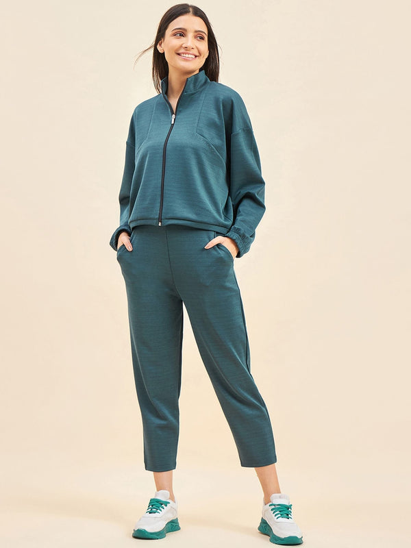 Women Solid Track Suit Teal (Set of 2)